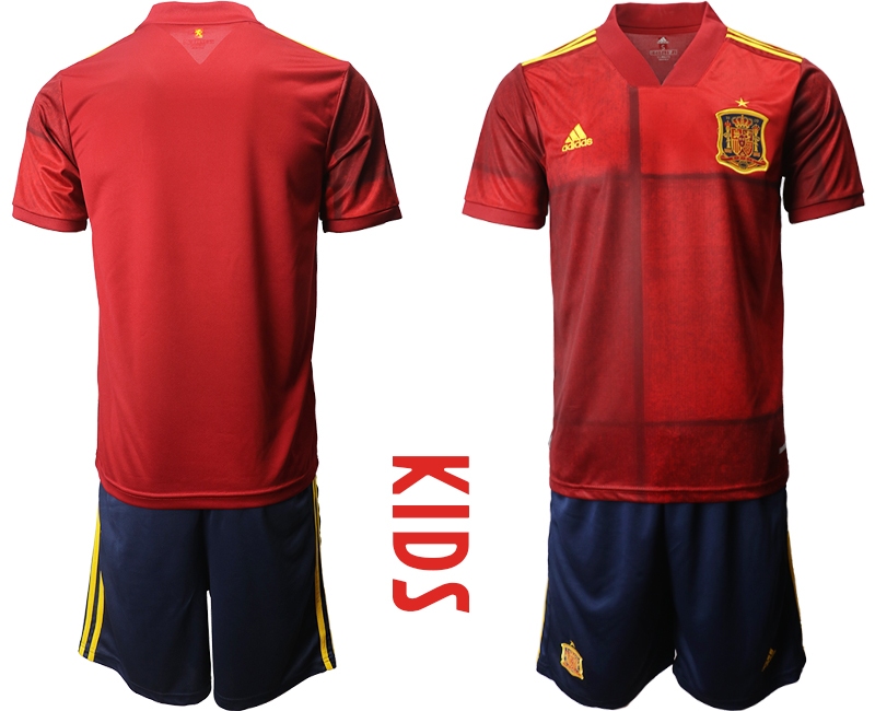 Youth 2021 European Cup Spain home red Soccer Jersey->spain jersey->Soccer Country Jersey